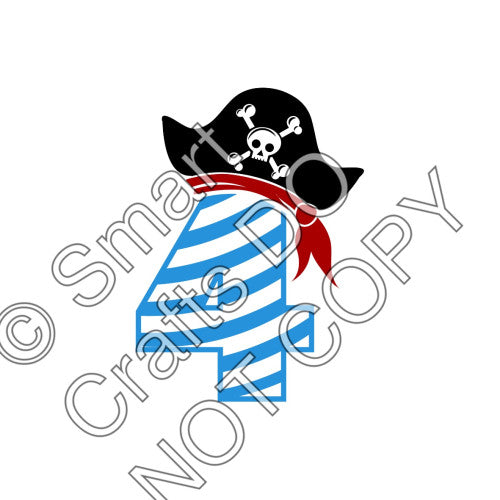 UV-DTF Transfer for Cake Topper - Birthday Number Pirate