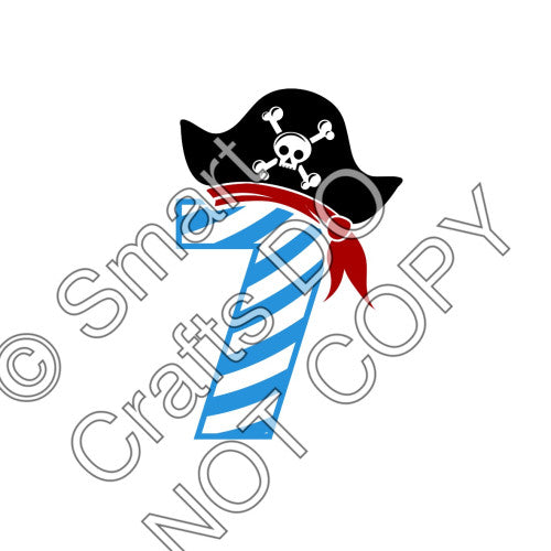 UV-DTF Transfer for Cake Topper - Birthday Number Pirate