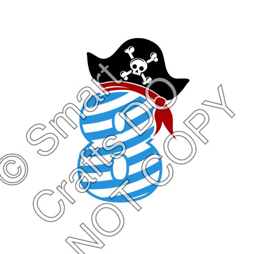 UV-DTF Transfer for Cake Topper - Birthday Number Pirate