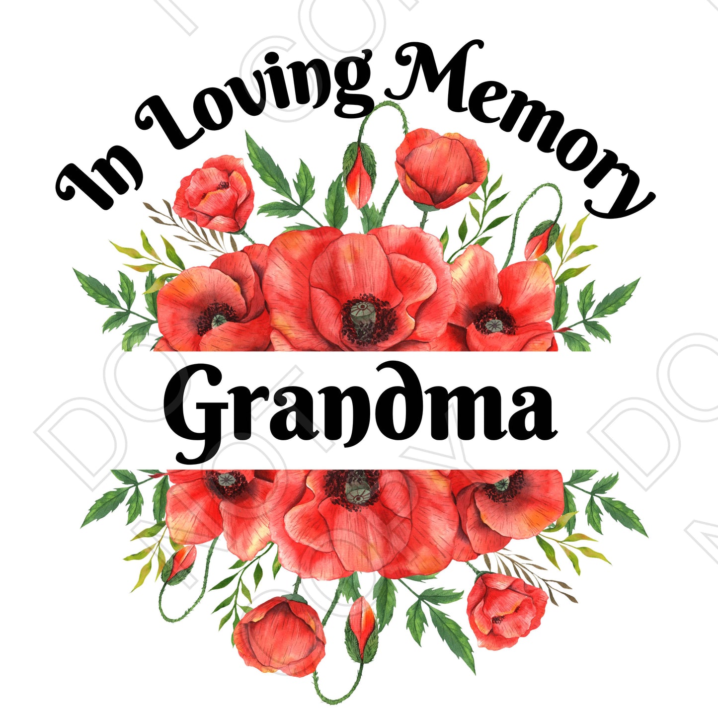 UV-DTF Transfer - In Loving Memory (Poppies)
