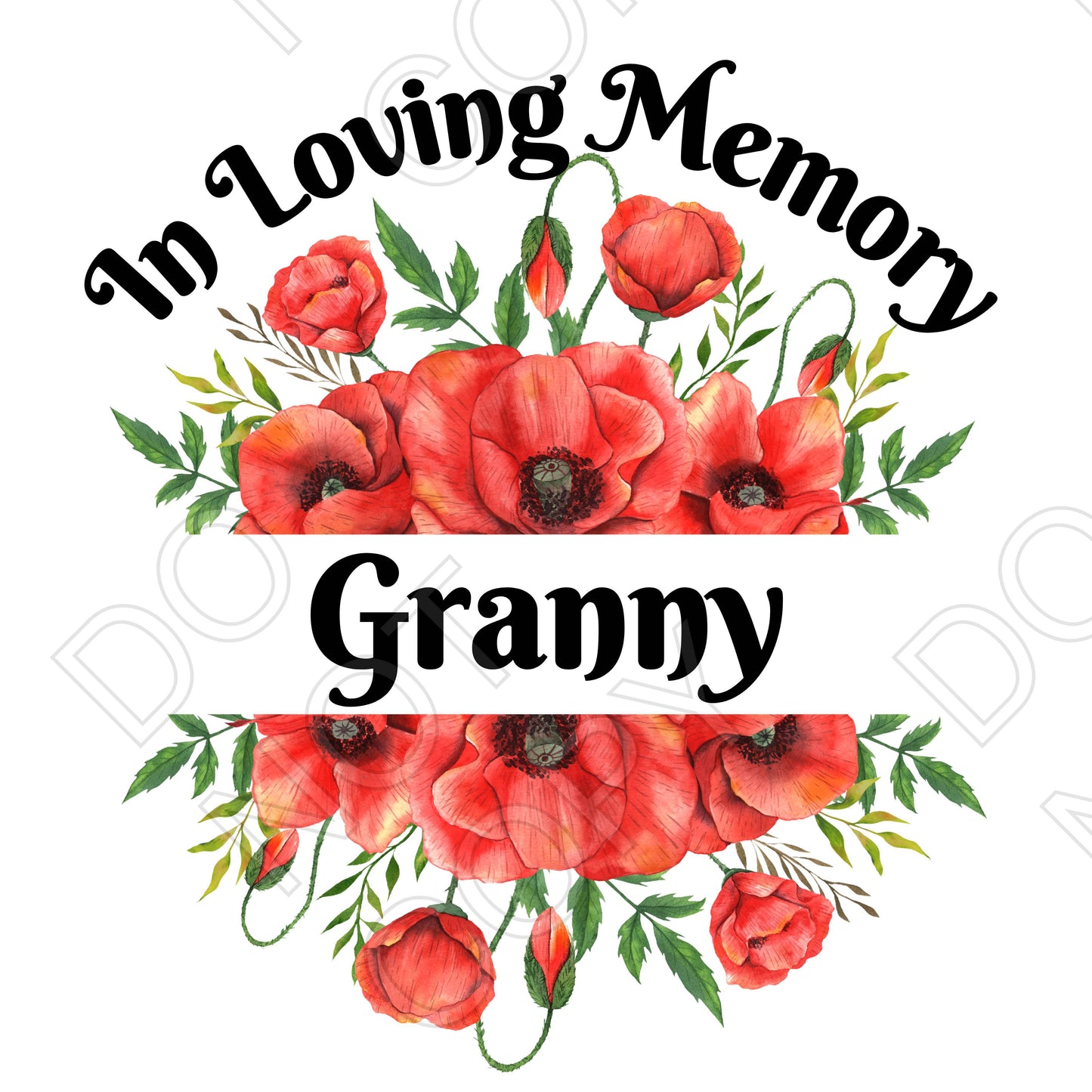 UV-DTF Transfer - In Loving Memory (Poppies)