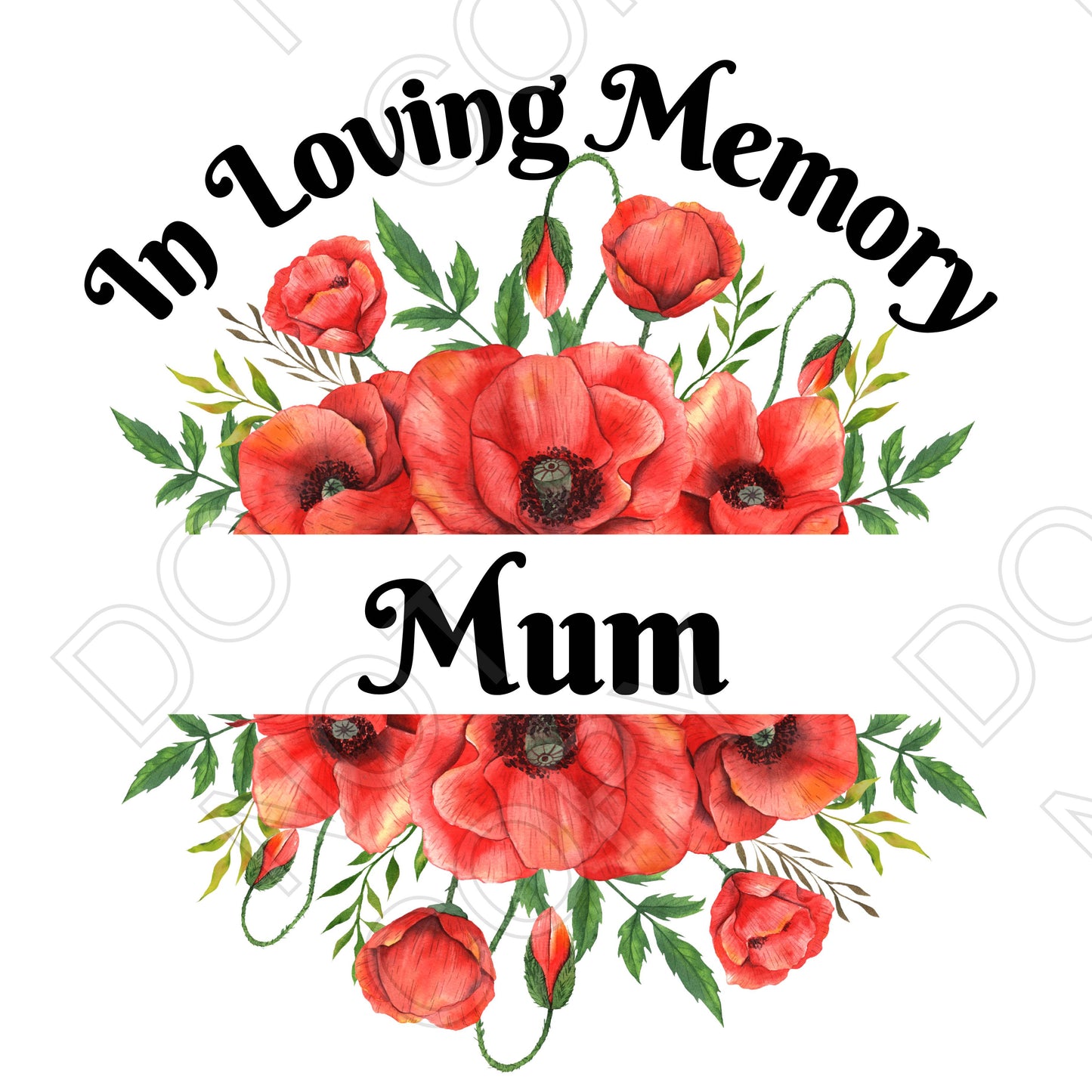 UV-DTF Transfer - In Loving Memory (Poppies)