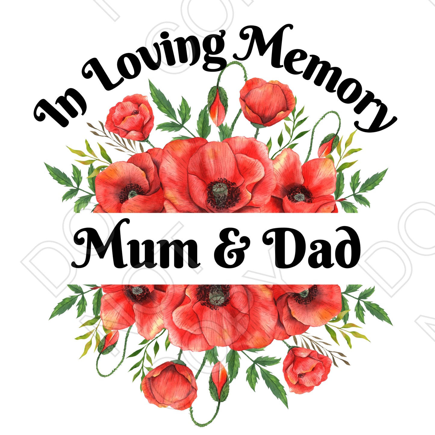 UV-DTF Transfer - In Loving Memory (Poppies)