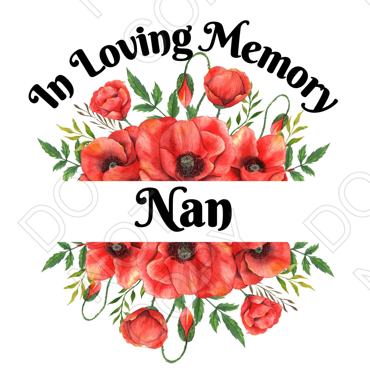 UV-DTF Transfer - In Loving Memory (Poppies)