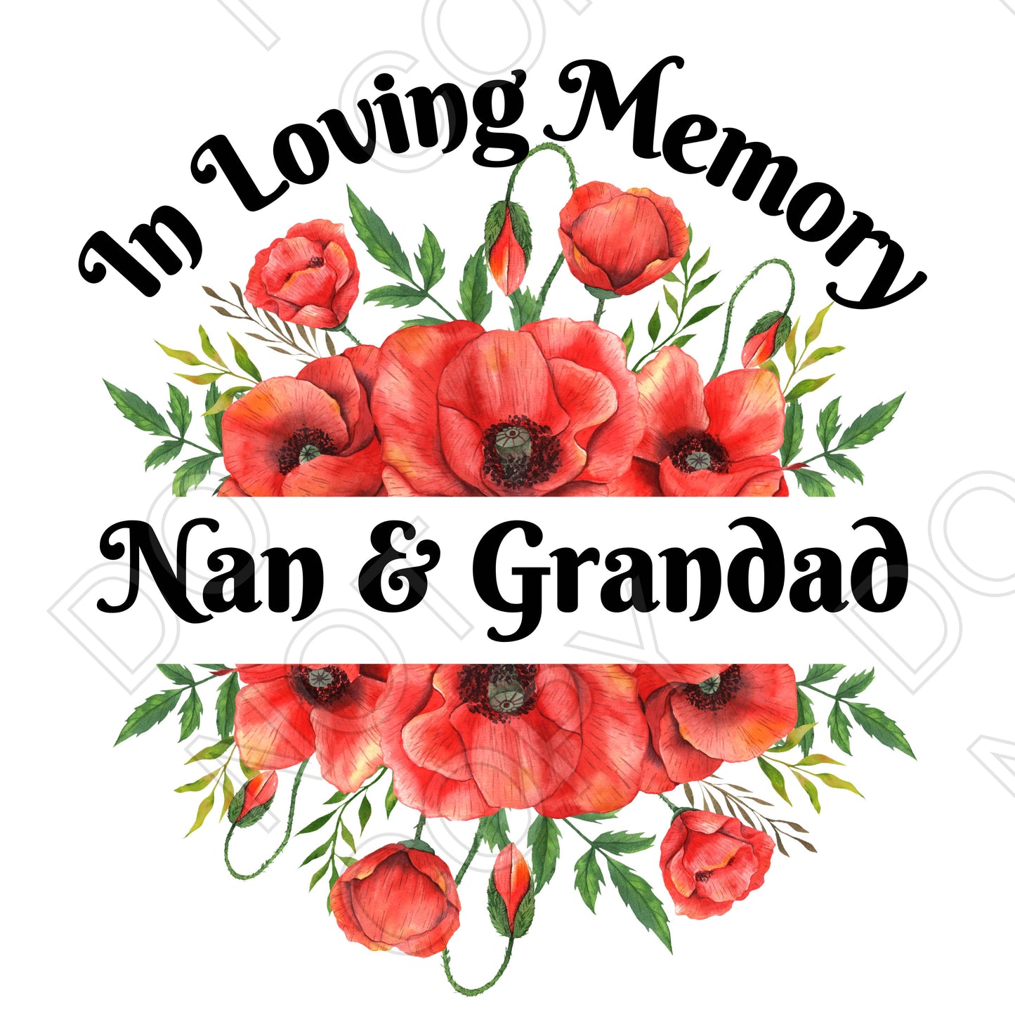 UV-DTF Transfer - In Loving Memory (Poppies)