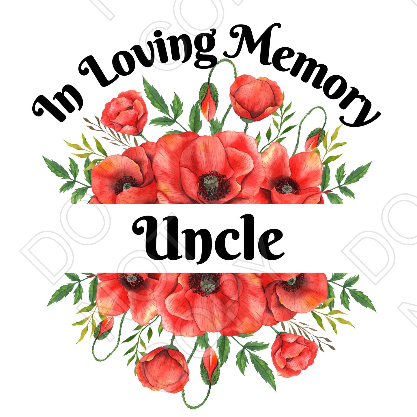 UV-DTF Transfer - In Loving Memory (Poppies)