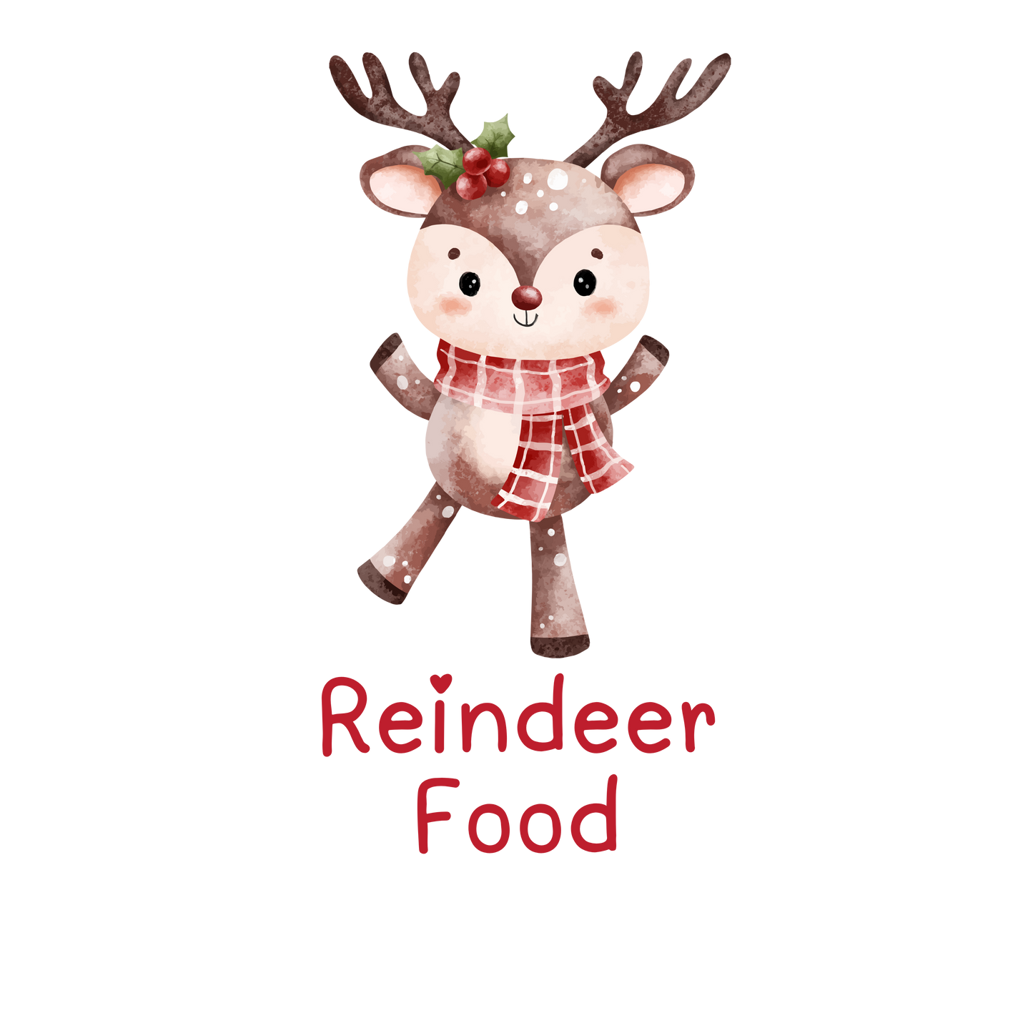 DTF Transfer - Reindeer food design 7.5cm tall.
