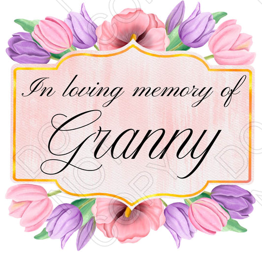 UV-DTF Transfer for Solar Garden Light - In Loving Memory (Tulip)