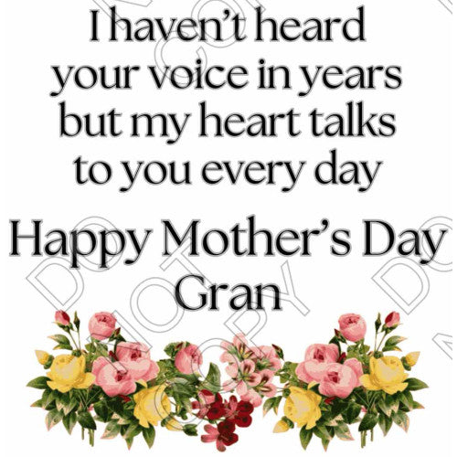 UV-DTF Transfer for Vase/Straight Cup - Mothers Day Memorial