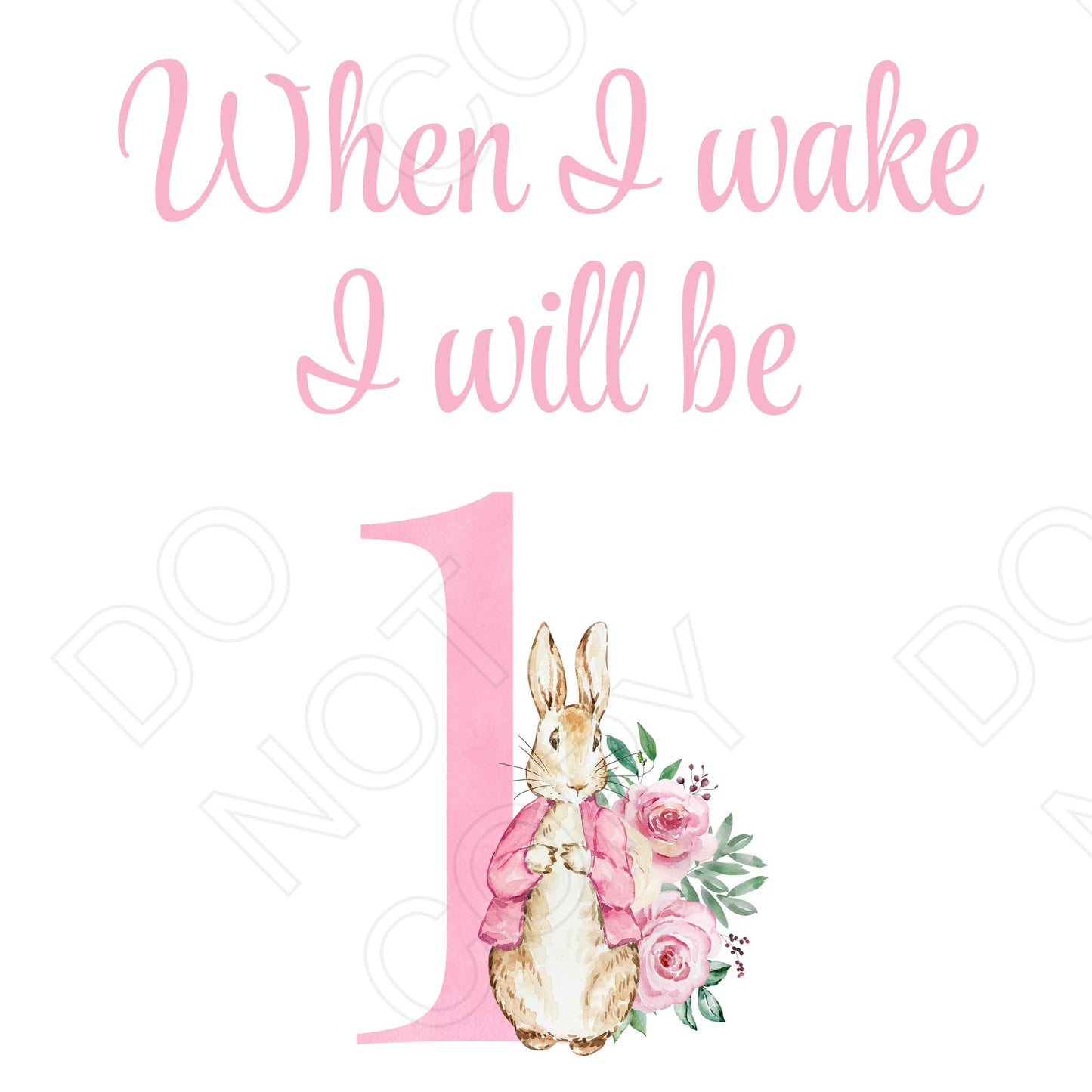 DTF Transfer - When I Wake (Pink Rabbit)