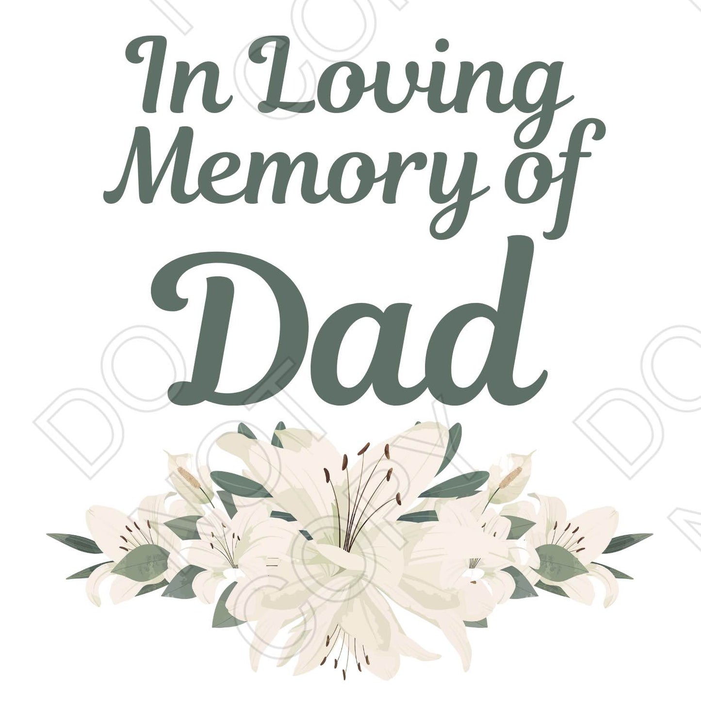 UV-DTF Transfer for Solar Garden Light - In Loving Memory (White Lillies)