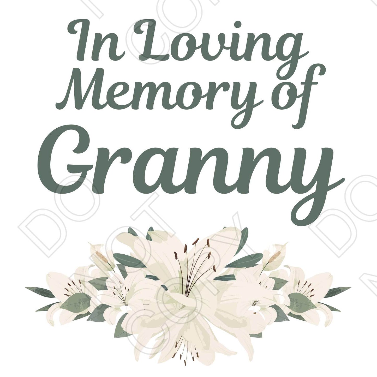 UV-DTF Transfer for Solar Garden Light - In Loving Memory (White Lillies)
