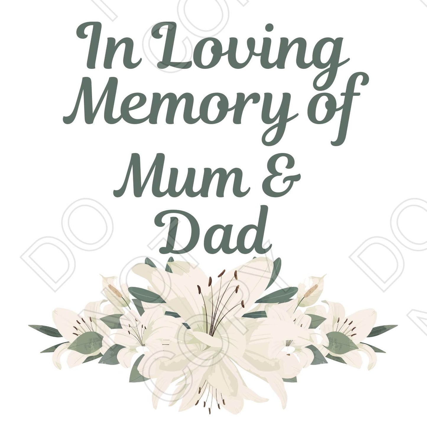 UV-DTF Transfer for Solar Garden Light - In Loving Memory (White Lillies)
