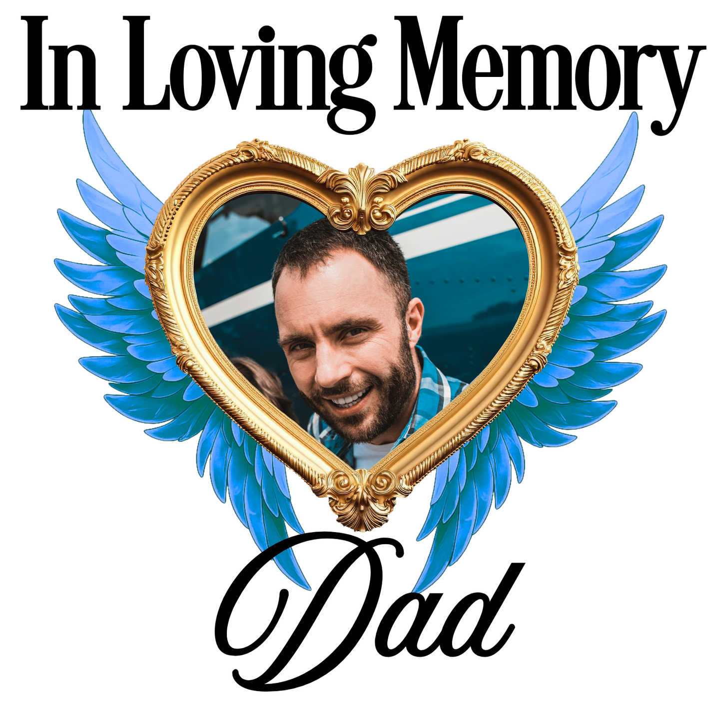 UVDTF Transfer - Upload your Own Photo Bespoke Memorial Heart for Solar Lights (Male)