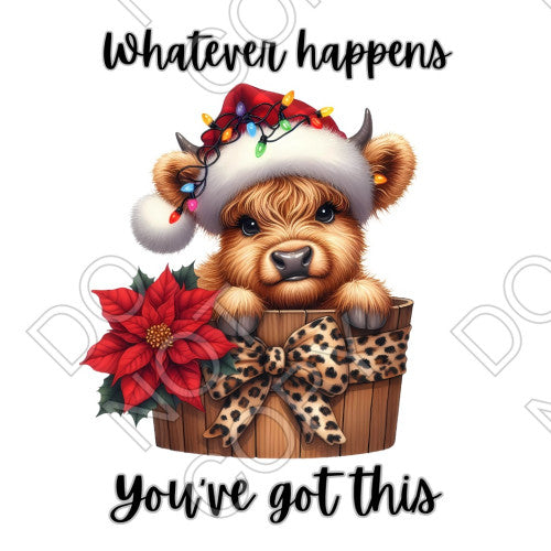 Digital Download - Highland Cow Christmas - Set of 4
