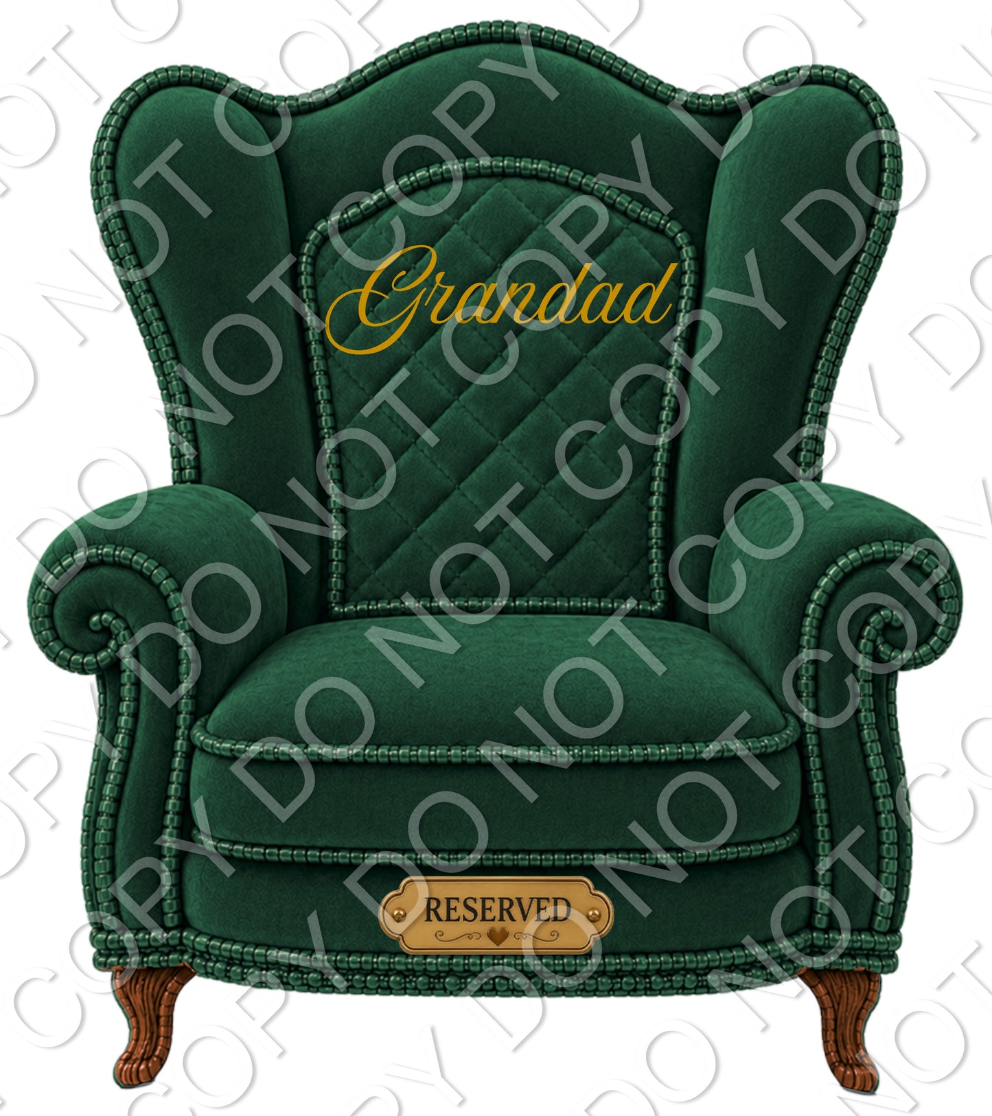 UVDTF Transfer - Memorial Chairs with Names to fit Woodform Acrylic Hanging Chairs (Green)