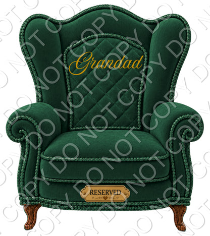 UVDTF Transfer - Memorial Chairs with Names to fit Woodform Acrylic Hanging Chairs (Green)