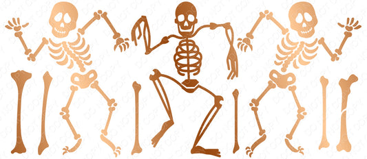 UV-DTF Transfer - Cup Wrap for 16oz Libby Cup - Multicolour Dancing Skeleton Design