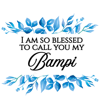 Digital Download - I Am So Blessed Male Names With Blue Leaf Surround - Set of 11