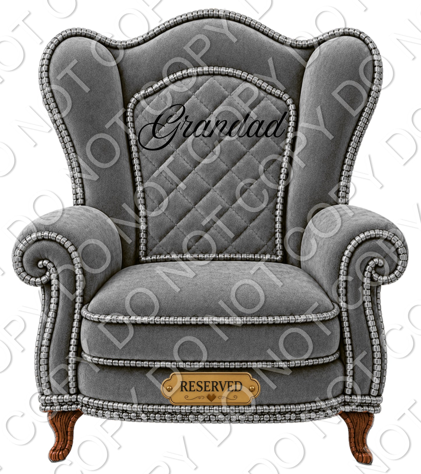 UVDTF Transfer - Memorial Chairs with Names to fit Woodform Acrylic Hanging Chairs (Grey)