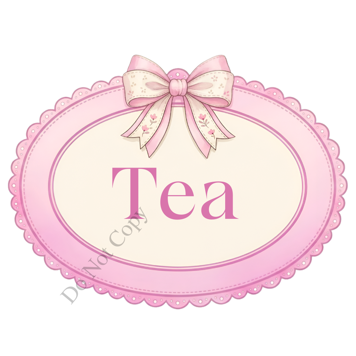 UV-DTF Transfer - Pink Bow designs for a range of storage containers (Tea Coffee Sugar) (Copy)