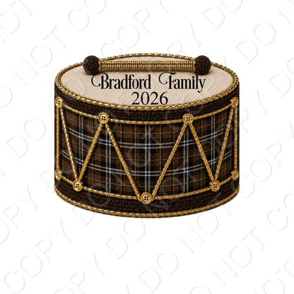 UV-DTF Transfer - Christmas Family Drums to fit Woodform Acrylic Hanging Drums (Bespoke)