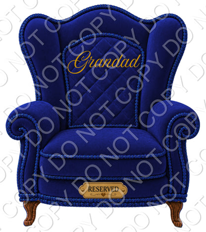 UVDTF Transfer - Memorial Chairs with Names to fit Woodform Acrylic Hanging Chairs (Blue)