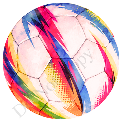 UVDTF Transfer - Vivid colour football design suitable for 4cm keyrings  (Choice of Names)