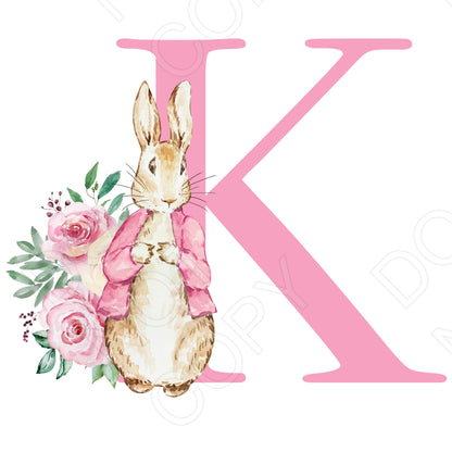 UVDTF Transfer - Vintage Easter Bunny Name (Pink Lettering) (Bespoke)