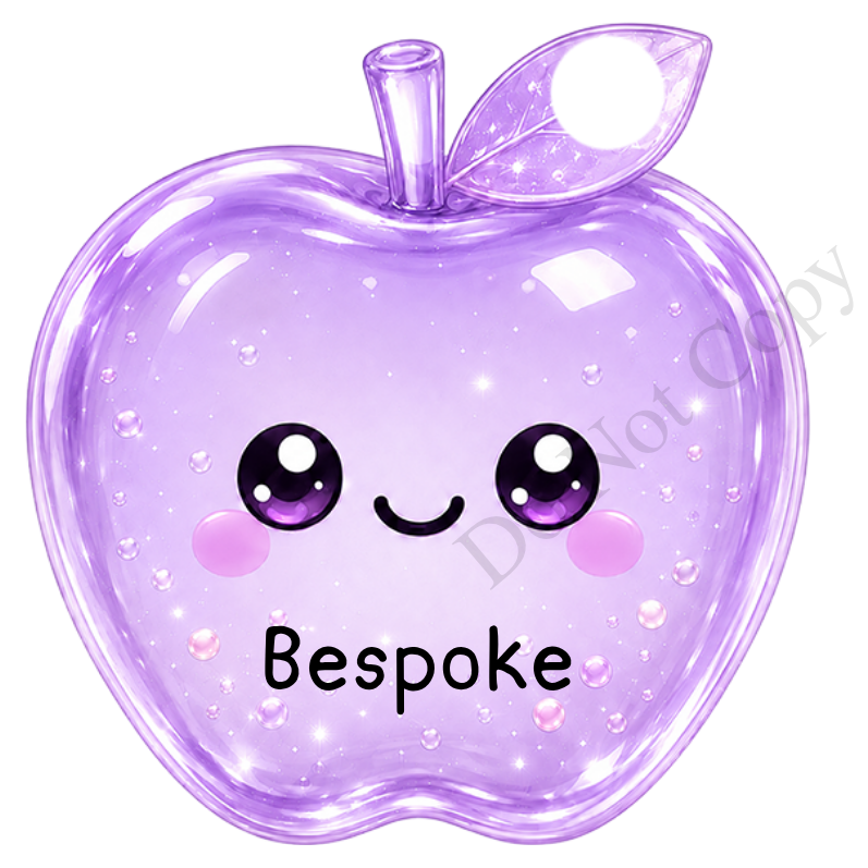 UVDTF Transfer - Cartoon Squishy Apple Cute Keyring Design (Bespoke)
