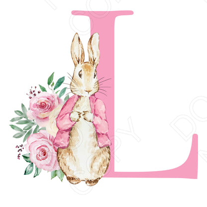 UVDTF Transfer - Vintage Easter Bunny Name (Pink Lettering) (Bespoke)