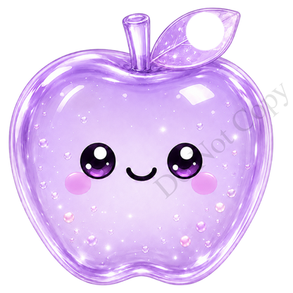 UVDTF Transfer - Cartoon Squishy Apple Cute Keyring Design Plain Version