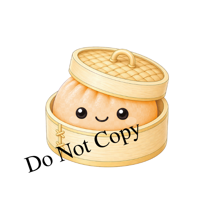 UVDTF Transfer - Viral Dumpling design for Woodform Keyrings (Bespoke)