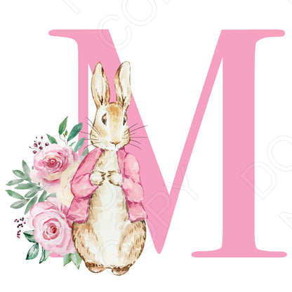 UVDTF Transfer - Vintage Easter Bunny Name (Pink Lettering) (Bespoke)