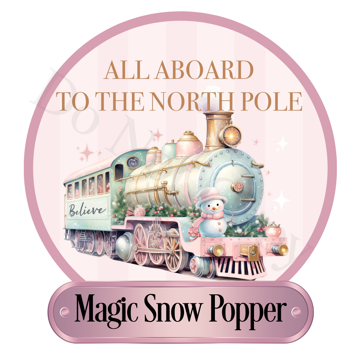 UV-DTF Transfer - Magic Snow Popper Design 6cm tall.