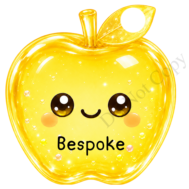 UVDTF Transfer - Cartoon Squishy Apple Cute Keyring Design (Bespoke)