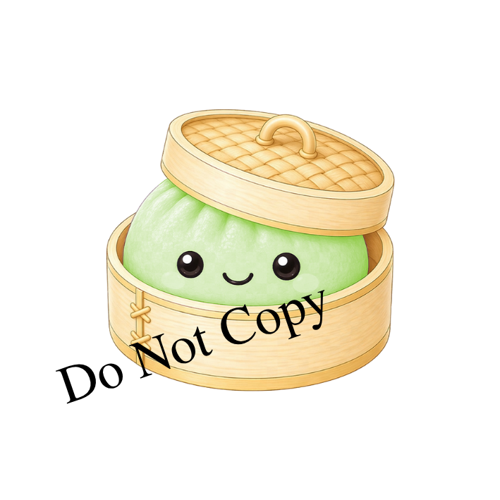 UVDTF Transfer - Viral Dumpling design for Woodform Keyrings (Bespoke)