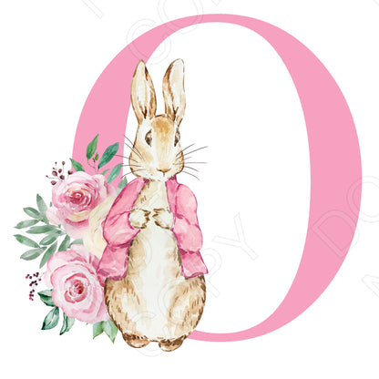 UVDTF Transfer - Vintage Easter Bunny Name (Pink Lettering) (Bespoke)