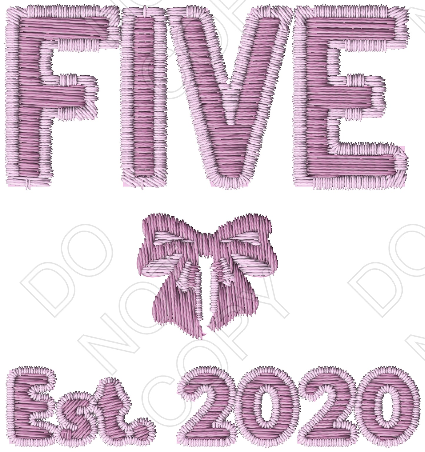 DTF Transfer - Pink Embroidered Style, Birthday Ages (1-10)