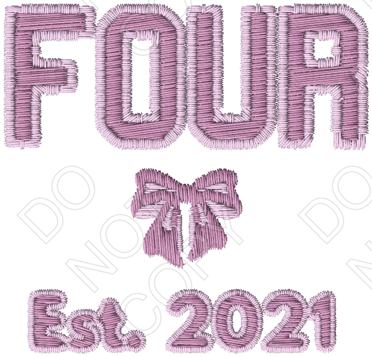 DTF Transfer - Pink Embroidered Style, Birthday Ages (1-10)