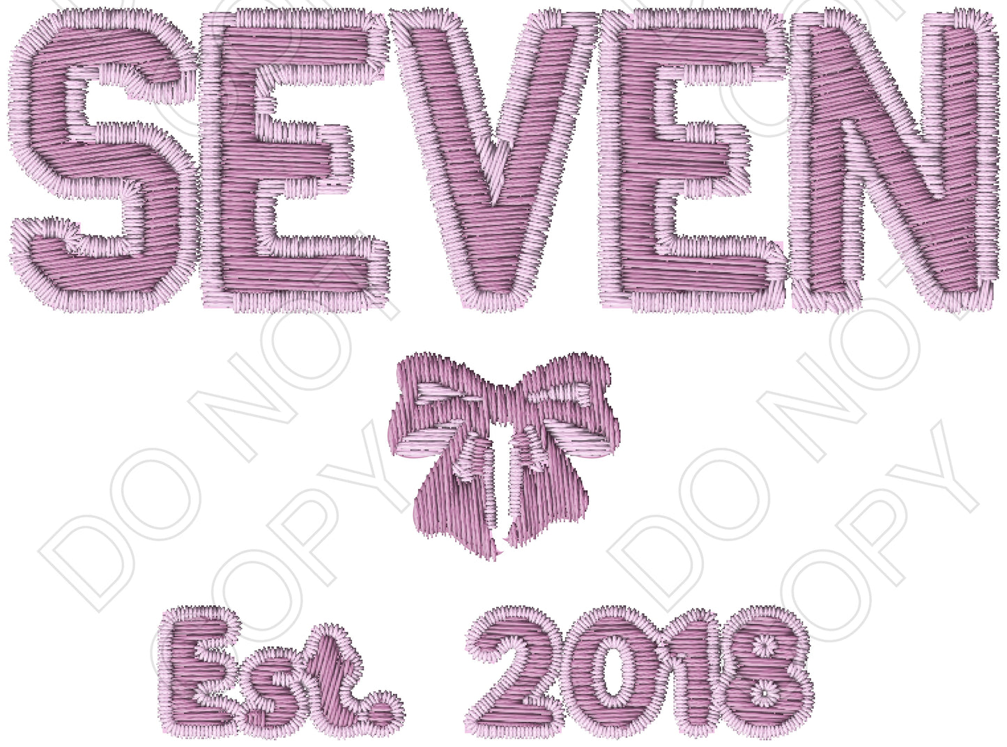 DTF Transfer - Pink Embroidered Style, Birthday Ages (1-10)