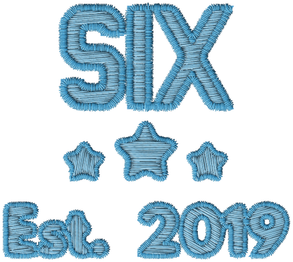 DTF Transfer - Blue Embroidered Style, Birthday Ages (1-10)
