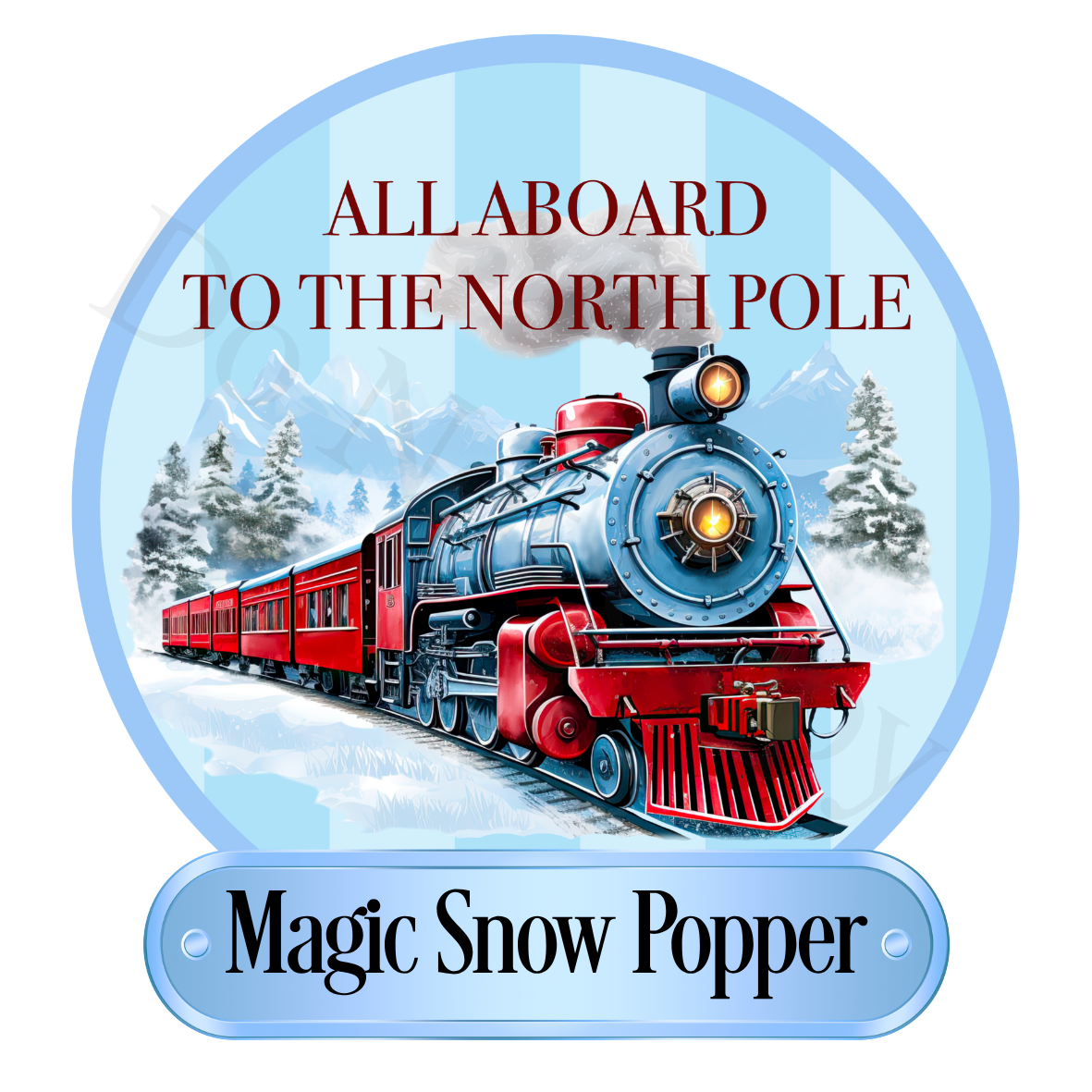 UV-DTF Transfer - Magic Snow Popper Design 6cm tall.