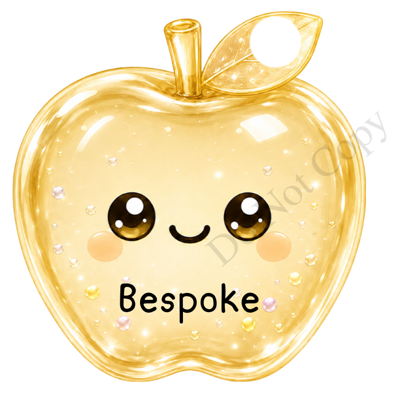UVDTF Transfer - Cartoon Squishy Apple Cute Keyring Design (Bespoke)