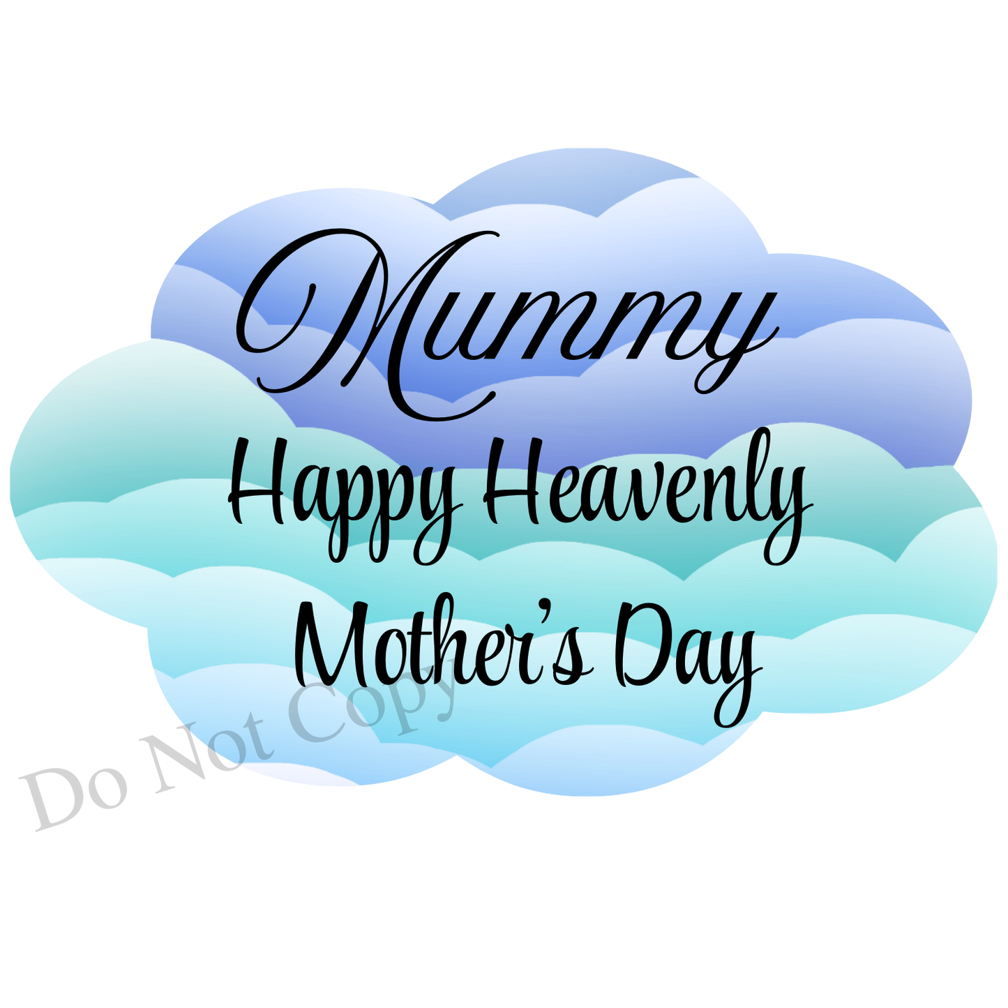 UVDTF Transfer - Beautiful Cloud Mothers Day Memorial Design for Solar Lights (Choice of Names and Colours)