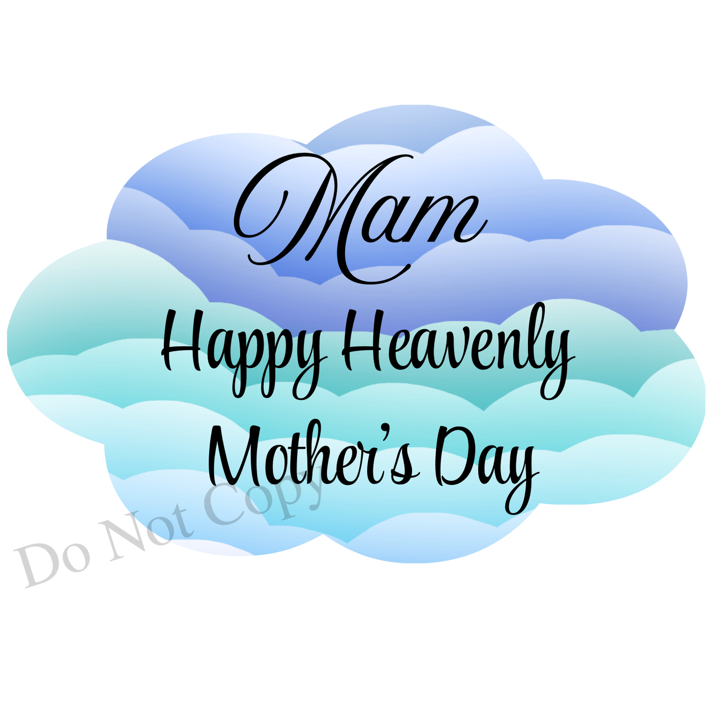 UVDTF Transfer - Beautiful Cloud Mothers Day Memorial Design for Solar Lights (Choice of Names and Colours)