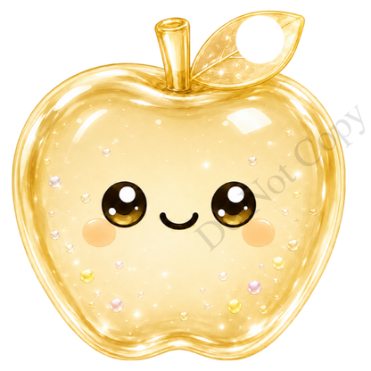 UVDTF Transfer - Cartoon Squishy Apple Cute Keyring Design Plain Version