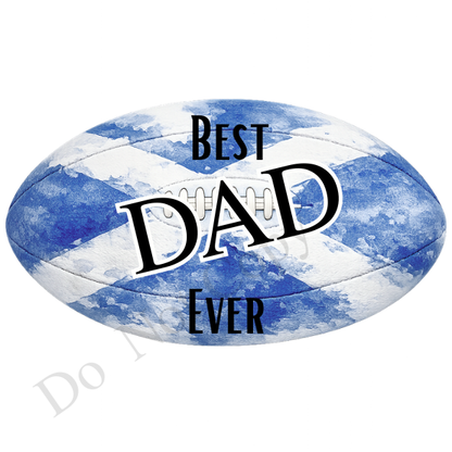 UVDTF Transfer - Scottish colours rugby ball suitable for keyrings  (Choice of Names)
