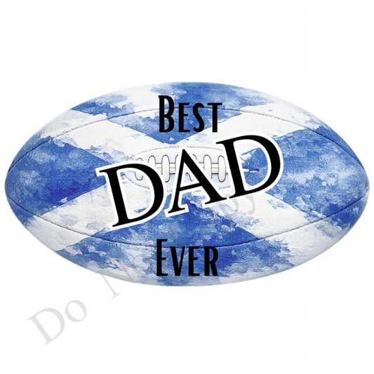 UVDTF Transfer - Scottish colours rugby ball suitable for keyrings  (Choice of Names)