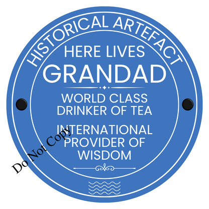 UV-DTF Transfer - Dad/Grandad historical plaque design